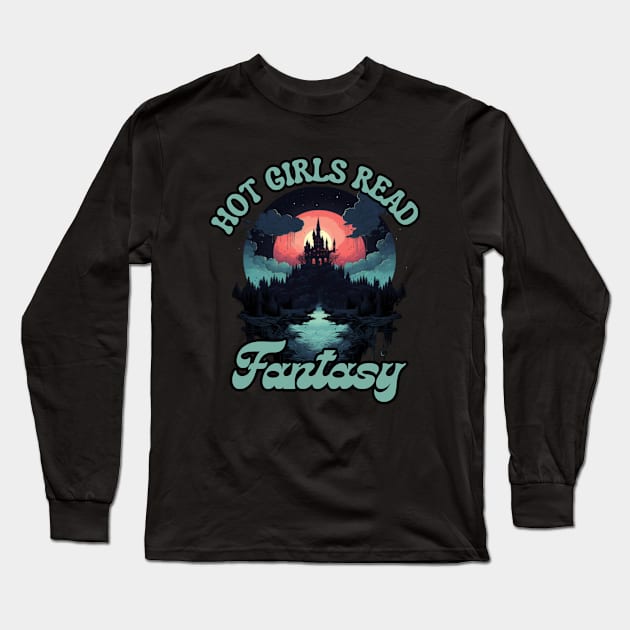 hot girls read fantasy gift present ideas, book worm Long Sleeve T-Shirt by Pattyld